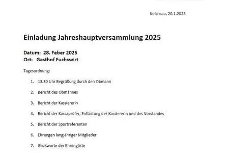 Jahreshauptvers. Kelchsau 28.2.25 PVÖ