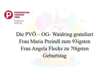 Geburtstag Preindl und Flecks OG. Waidring