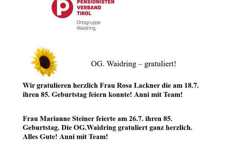 Geburtstage Steiner u. Lackner OG. Waidring