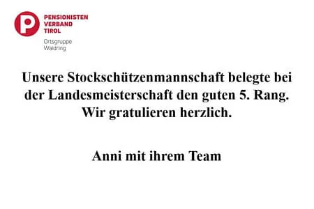 PVÖ Waidring L. Stockmeisterschaft 2025