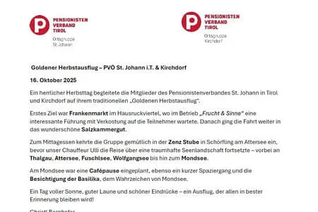 Goldener Herbstausflug 16.10.25