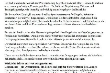 Preisverteilung in Reith- Kegeln Hopfgarten 2025